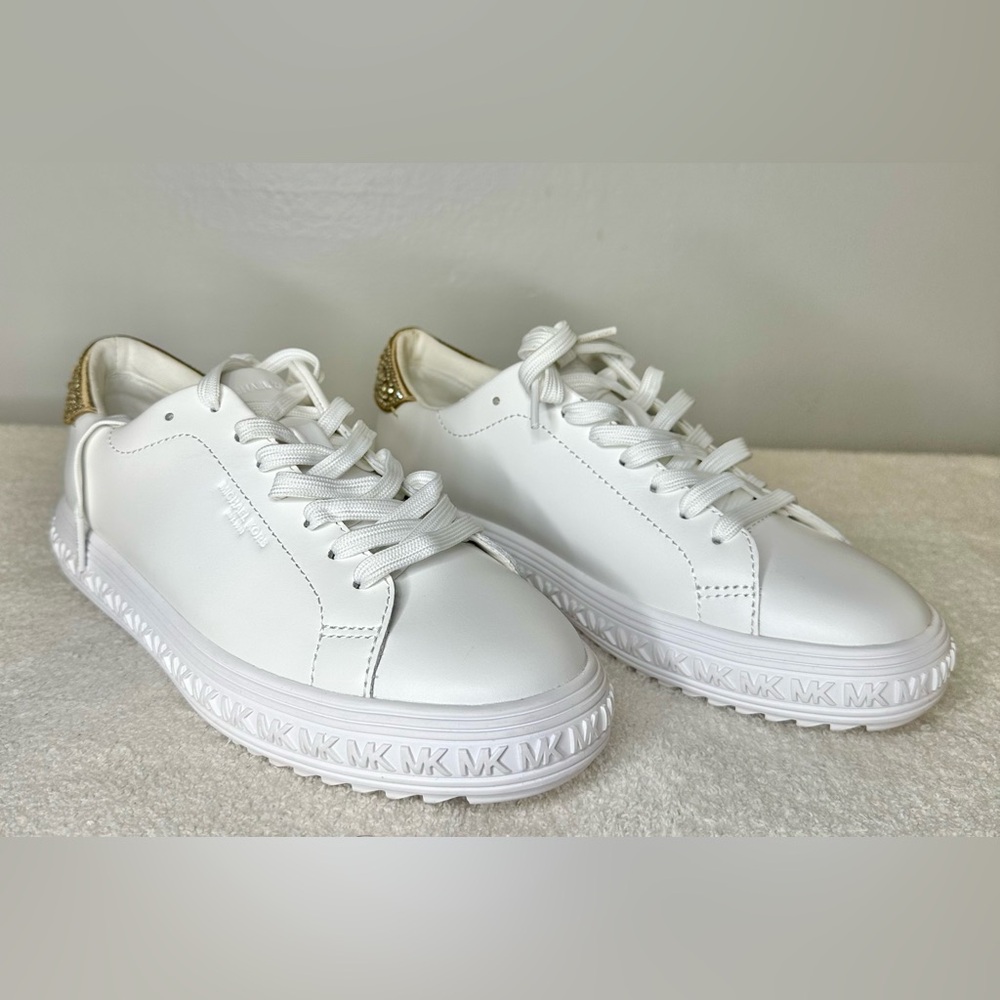 Michael Kors Women’s Grove Embellished Leather Sneaker - Size 6.5 - Picture 6 of 10